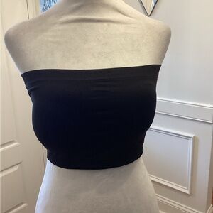 Elegant Black Strapless Tube Top